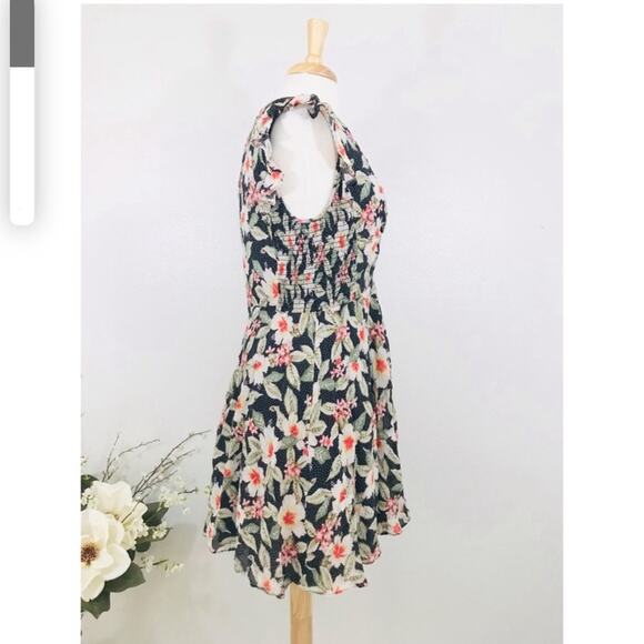 Rebecca Taylor Kamea Smocked Floral Flutter-Sleeve Silk Dress Women’s Size 10 - Picture 6 of 14